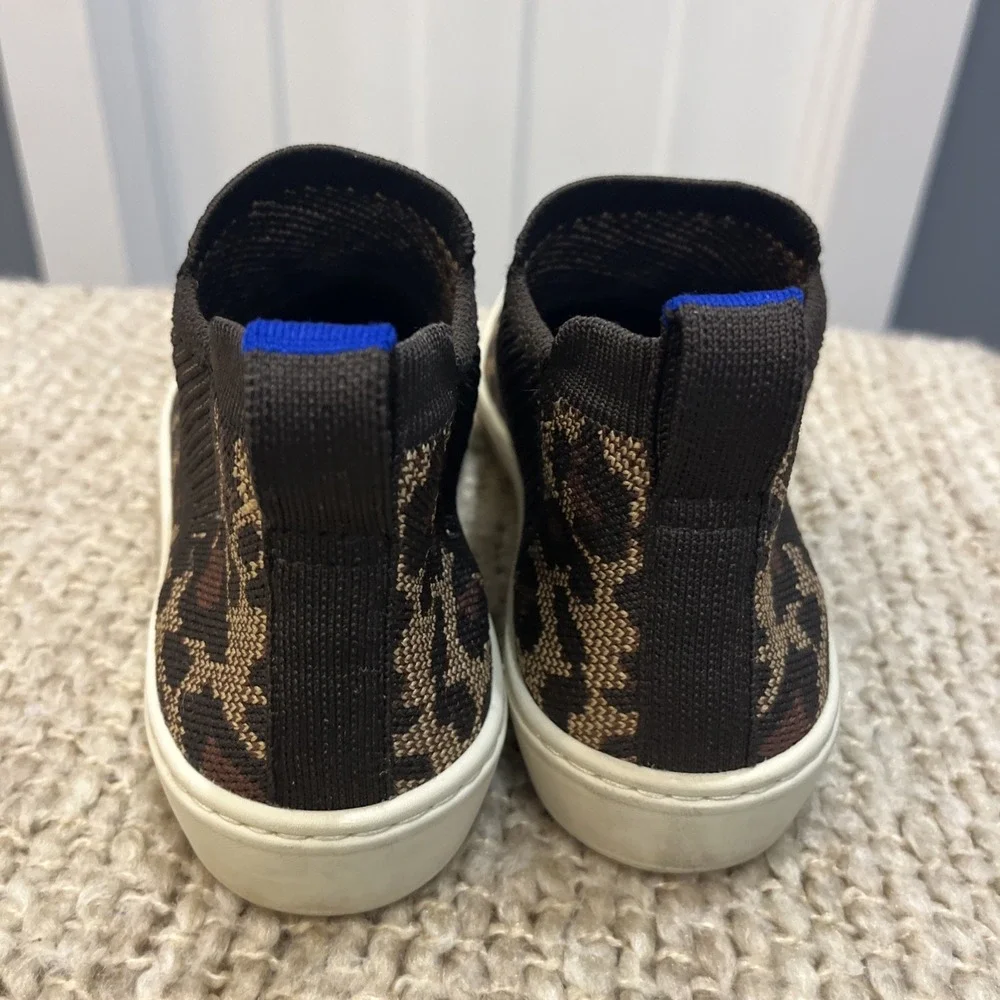 Rothy's‎ The Chelsea Wildcat High Top Knit Sneakers Leopard Print Women's Size 6